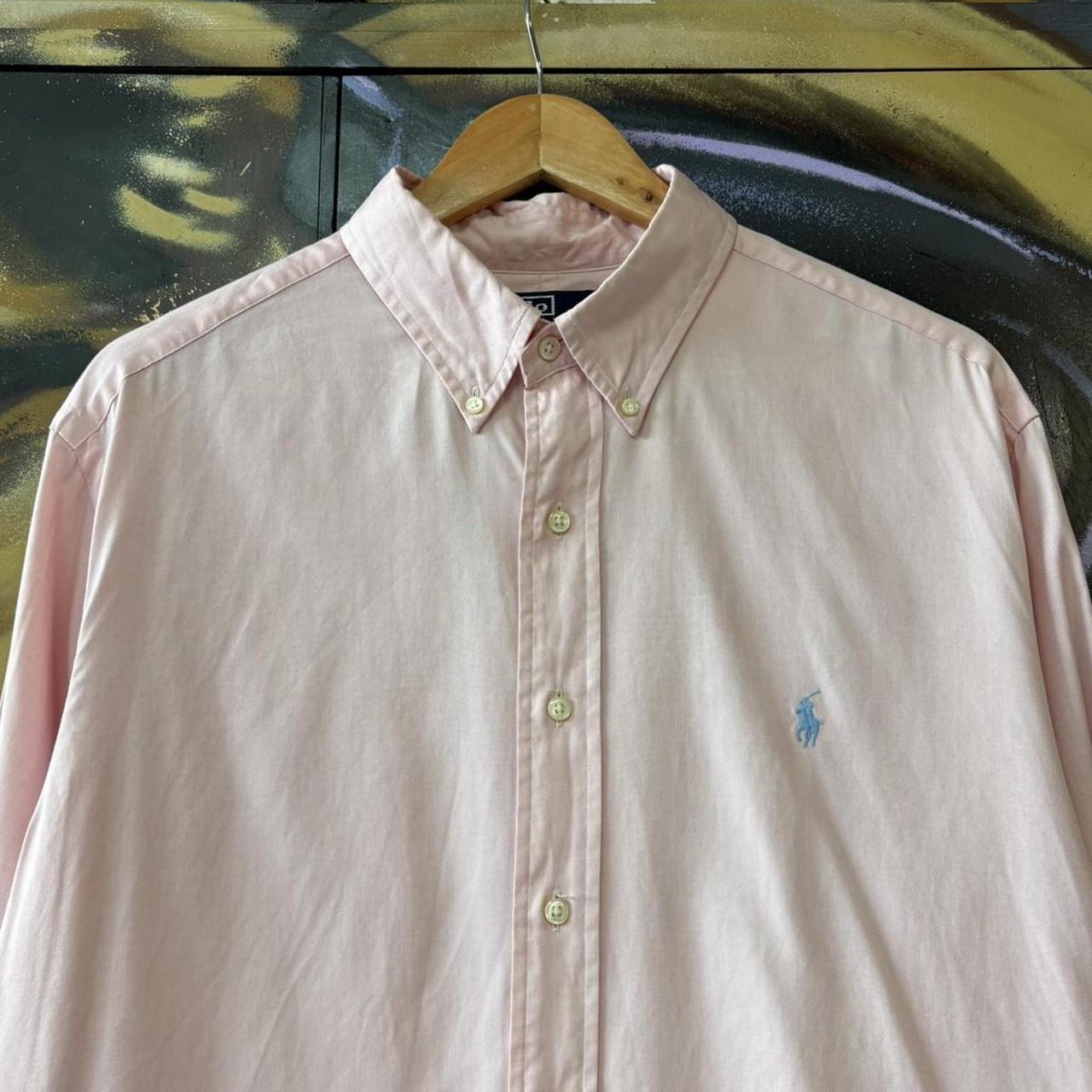 Vintage Polo Ralph Lauren Oxford Shirt Mens XL Pastel Pink Button Down Pony Logo Cotton Top 90s Y2K