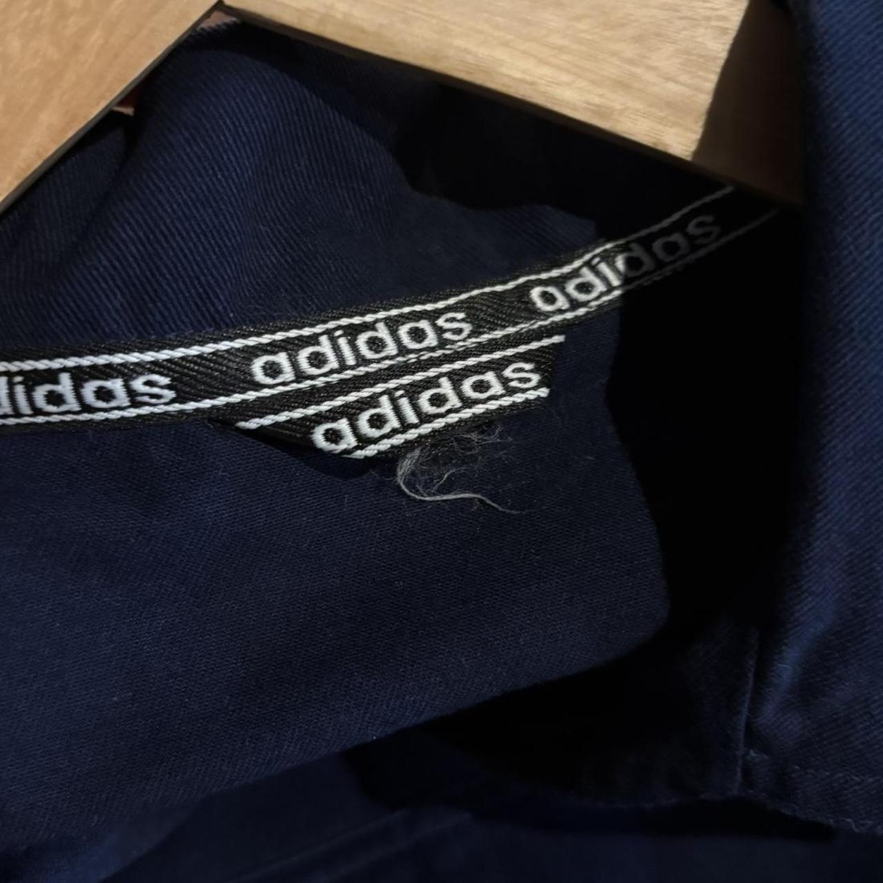 MES1901I-F - Vintage Navy Blue Adidas Drill Sweatshirt Mens Size Small Jumper 90s Football Training Pullover