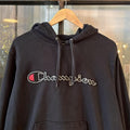 SWT616F - Vintage Retro Essential Black Champion Sweatshirt Hoodie with embroidered logo #90s #sportswear #essential #champion #y2k