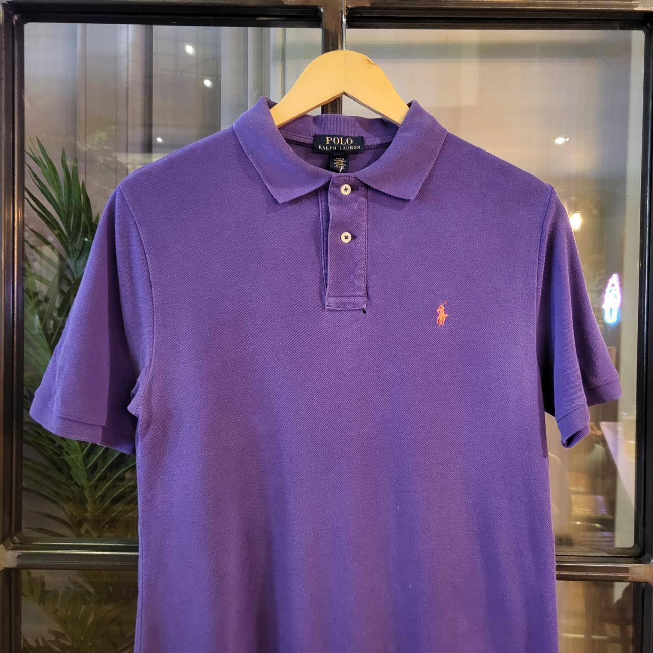POL008 - Vintage Ralph Lauren Purple Polo Shirt Short Sleeve collared button up top #Y2K #preppy #chiefkeef