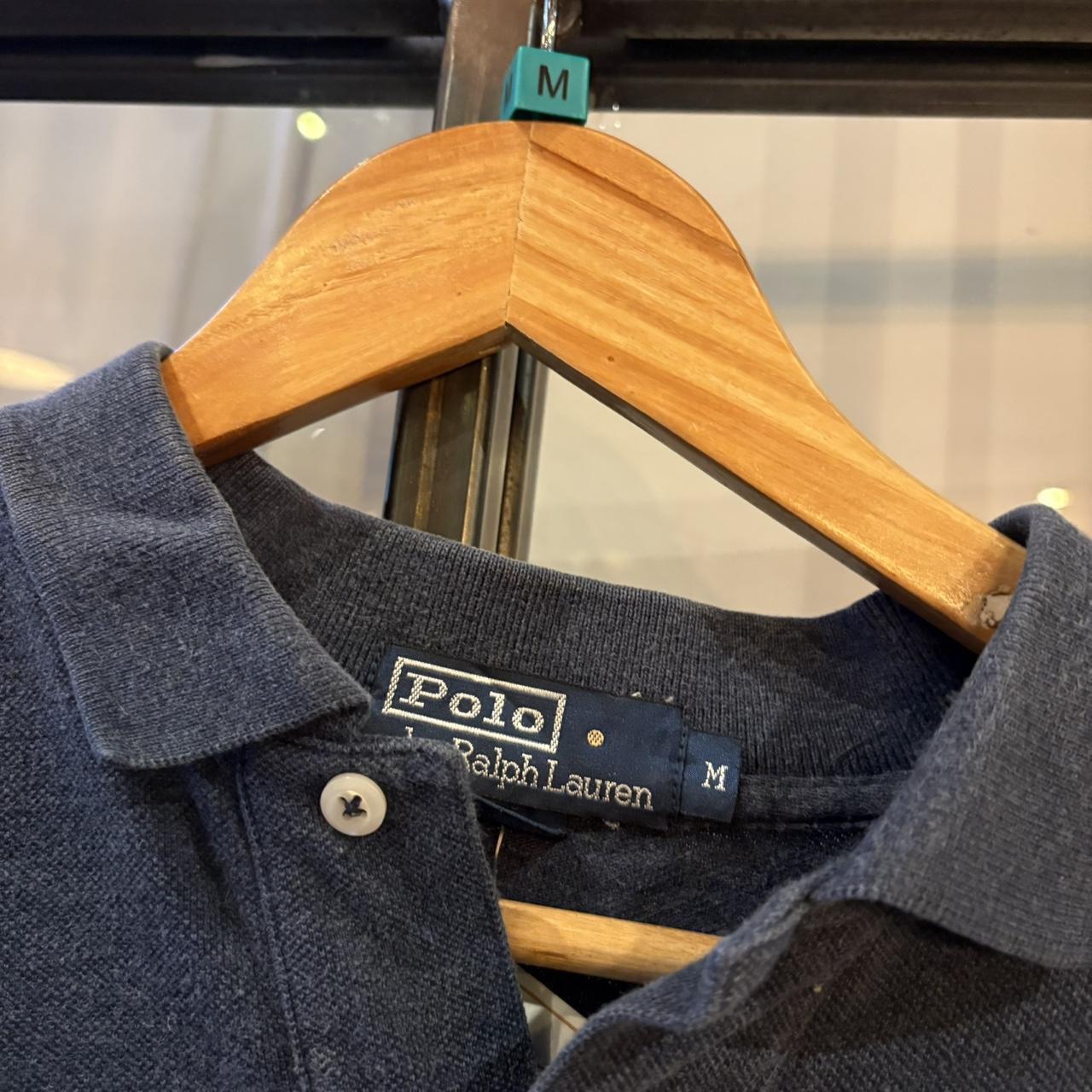 BR1912A-F - Vintage Retro Ralph Lauren Plain Navy Polo Shirt Short Sleeve collared button up top  #Y2K #preppy #chiefkeef #oldmoney #ralphlauren