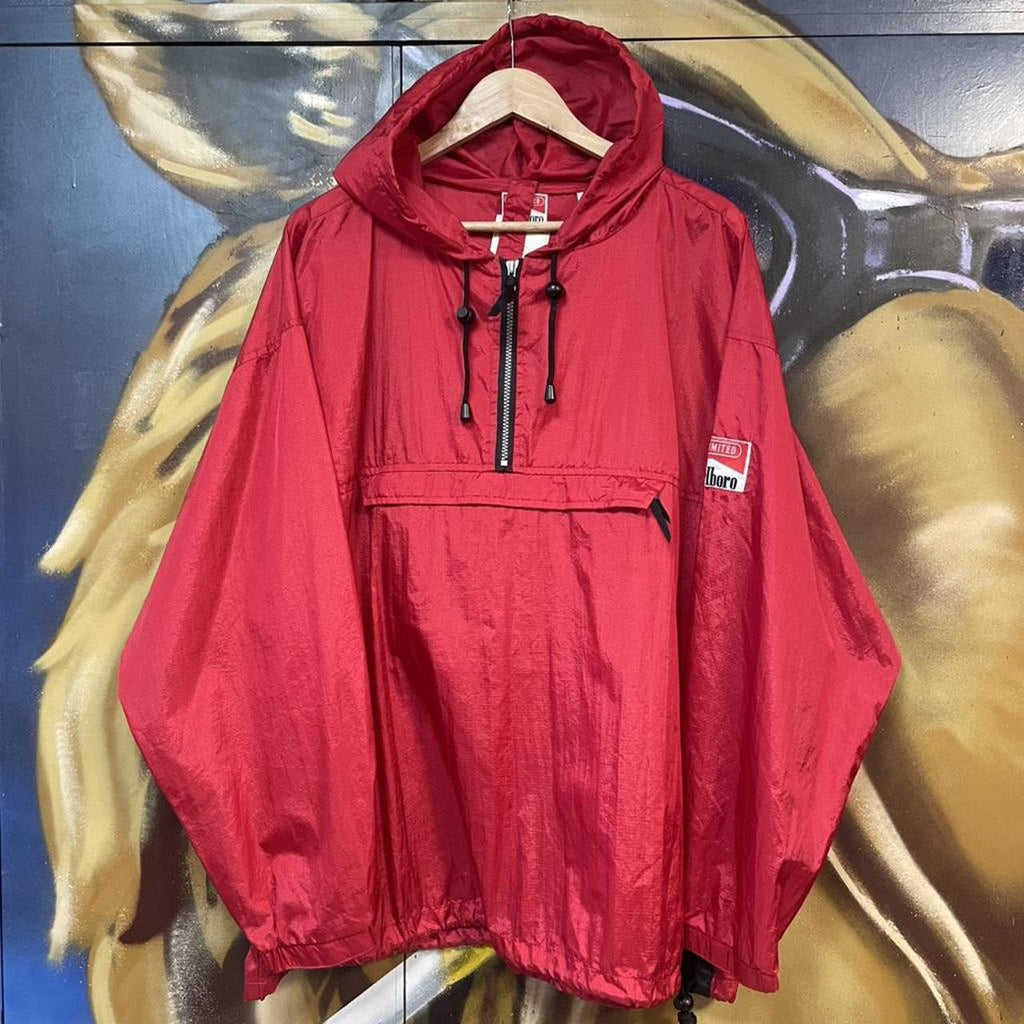 Vintage 90s Marlboro  Packable Windbreaker Jacket