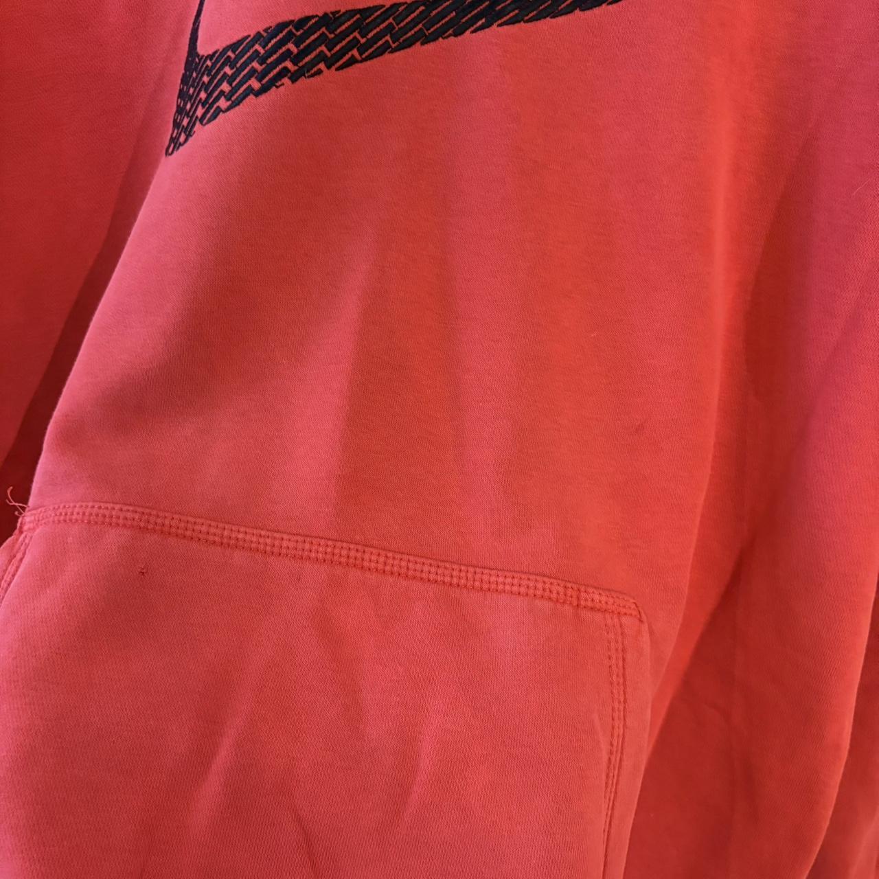 Vintage Retro Essential Red Nike Sweatshirt Hoodie with embroidered geometric textured swoosh logo #90s #sportswear #essential #nike #y2k