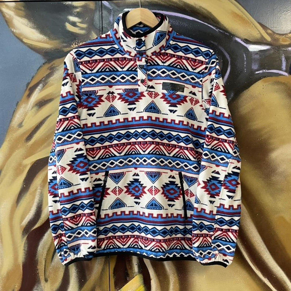 Kavu Aztec Southwestern Pattern Snap T Button Up Fleece