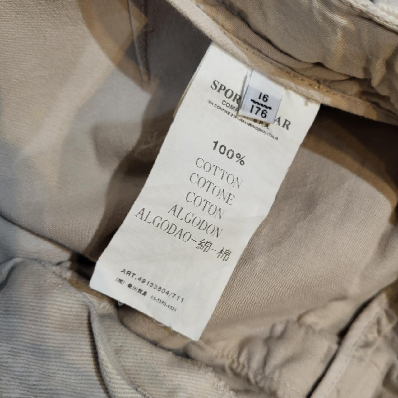 TRW283-P - Vintage retro essential C.P. Company Beige Trousers Jeans Denim pants with embroidered label casual 90s Y2K style #blokecore #cpcompany #trousers #casual #hiphop