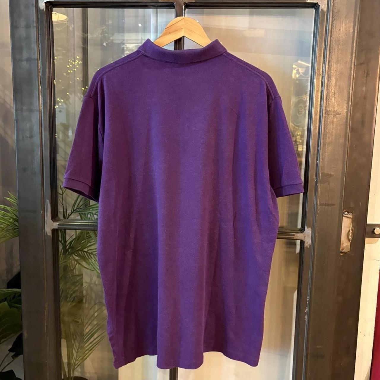 POL401-F - Vintage Retro Ralph Lauren Purple Plain Polo Shirt Short Sleeve collared button up top  #Y2K #preppy #chiefkeef #oldmoney #ralphlauren