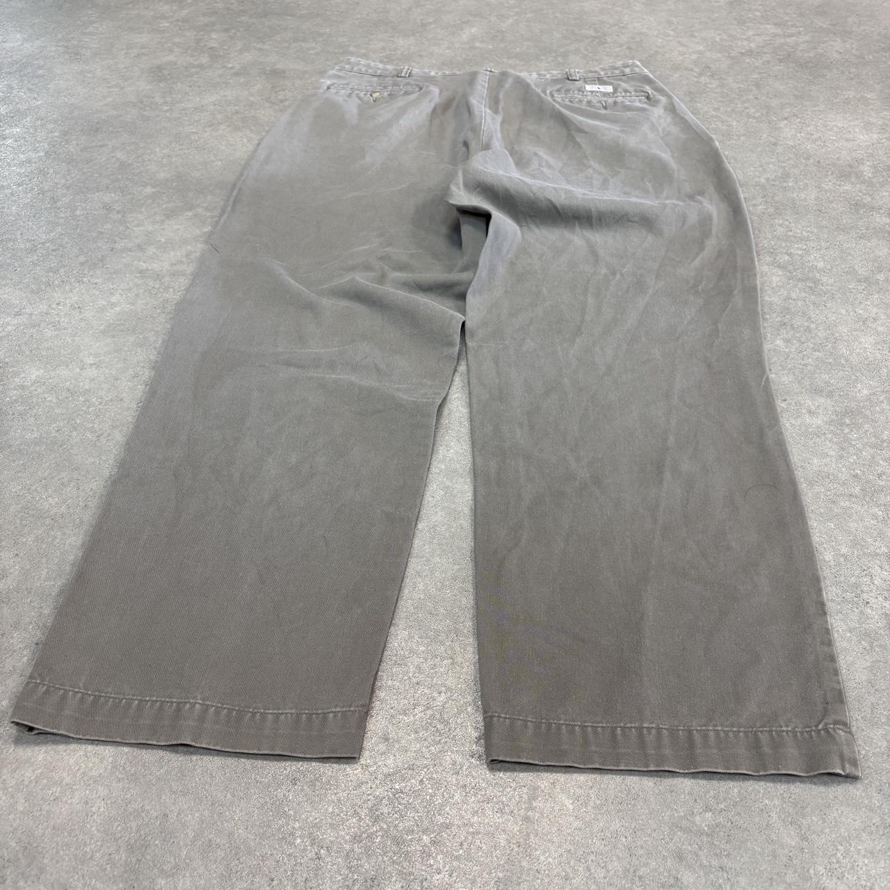 Vintage Polo Ralph Lauren Trousers Mens 35x30 Grey Double Pleated Chinos Preppy Old Money Ivy League Y2K 90s