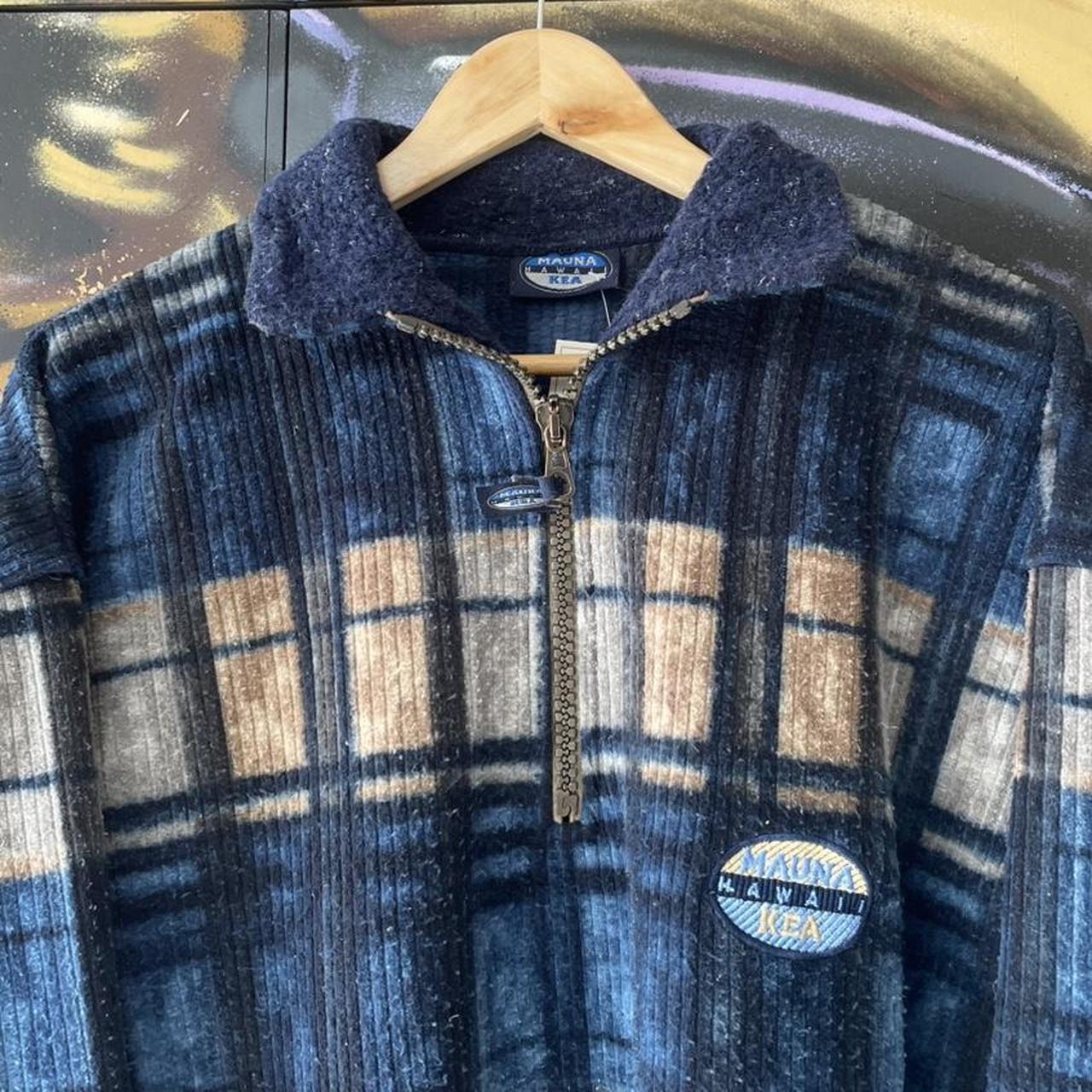 Y2K Mauna Checkered Plaid Quarter Zip Fleece