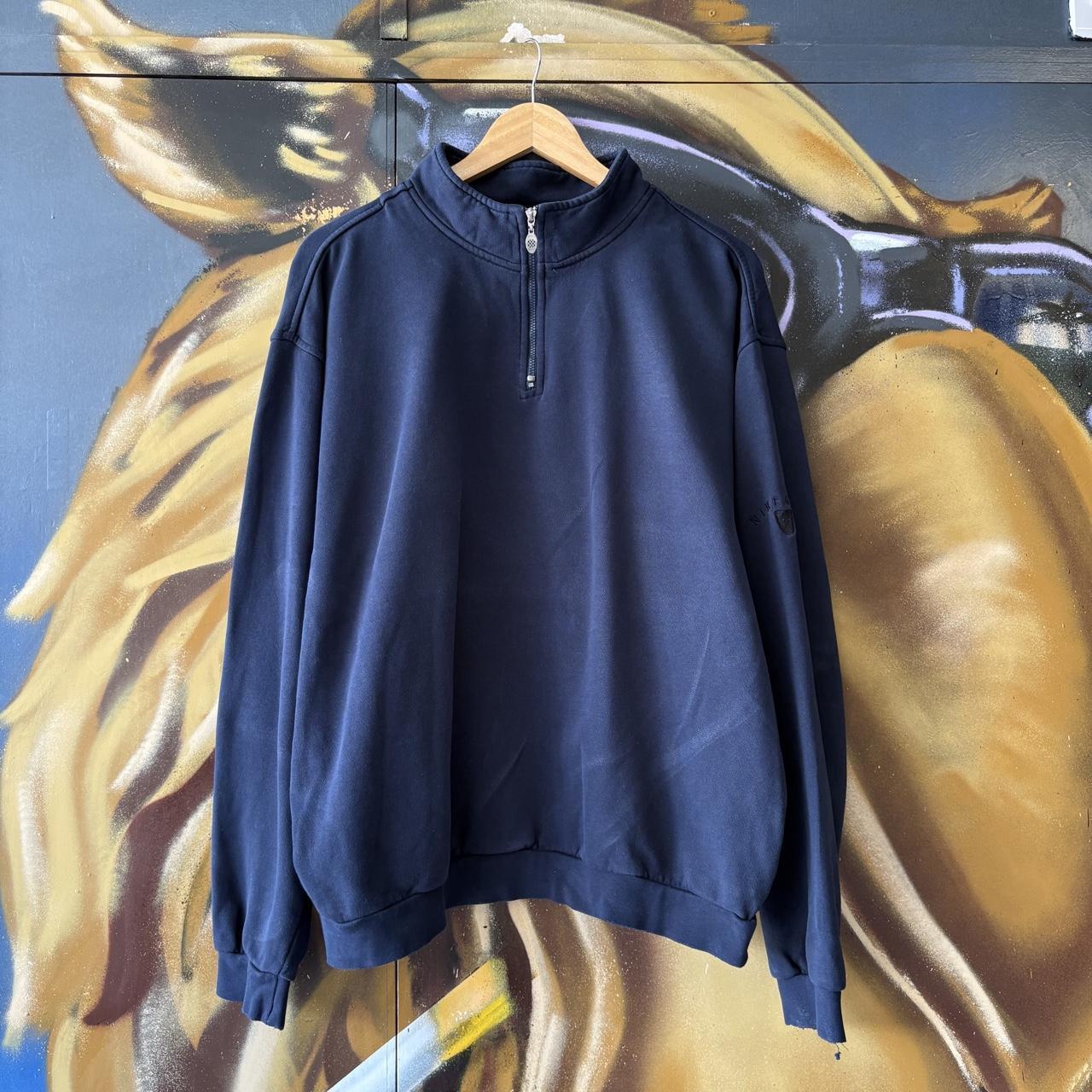 Vintage Nike Golf Sweatshirt Mens XL Navy 1/4 Zip Embroidered Patch Logo Pullover Jumper Top 90s Y2K 00s