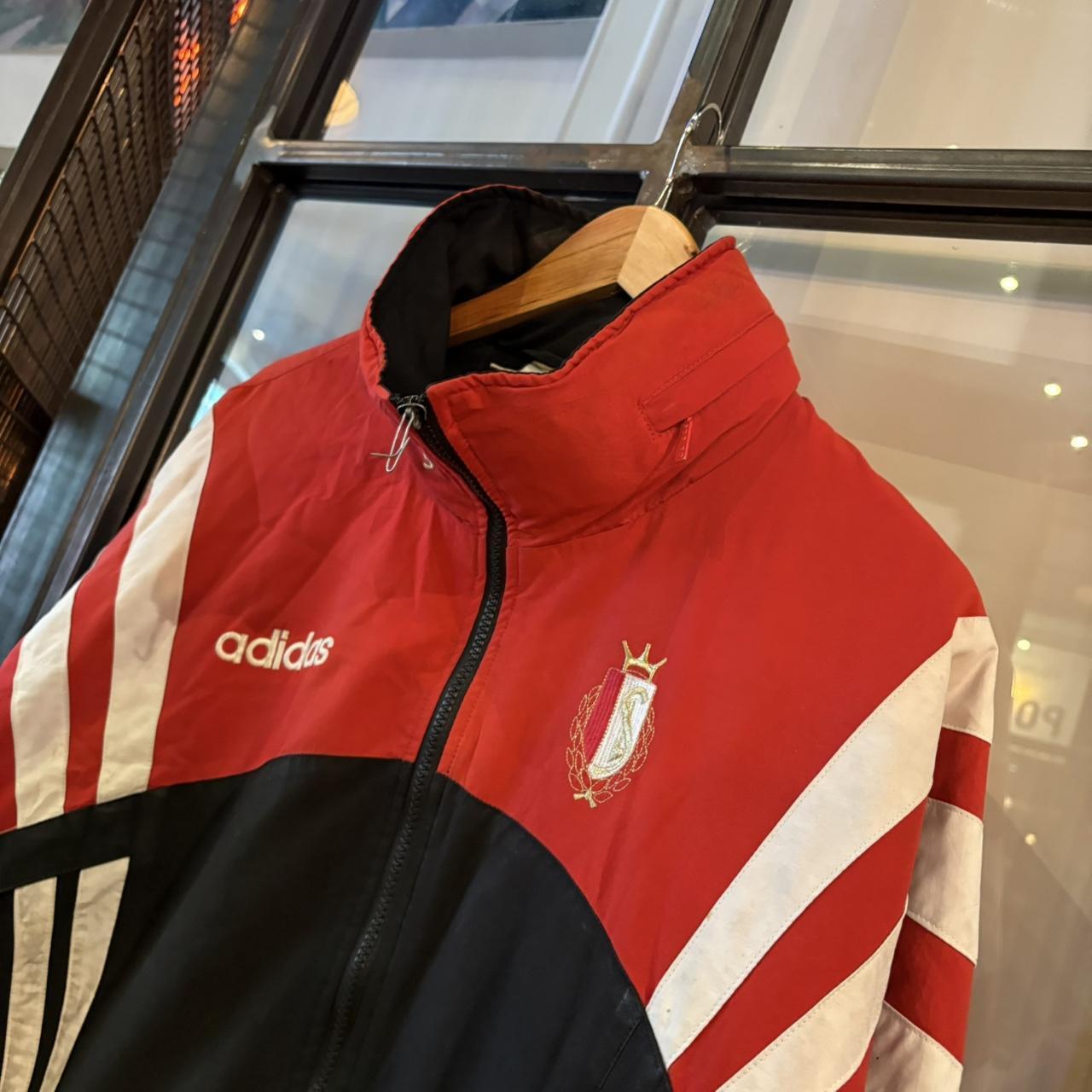 SWT633BR - Vintage Retro Essential Adidas Belgium Pro League Standard Liege Football Club Full Zip Up Training Coach sports jacket #sportswear #standardliege #football #blokecore #training