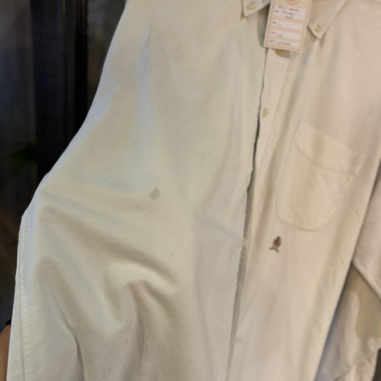 0125B57F - Vintage retro essential Tommy Hilfiger White Plain Longsleeve collared button up polo shirt top #Y2K #preppy #chiefkeef #smartcasual #oldmoney