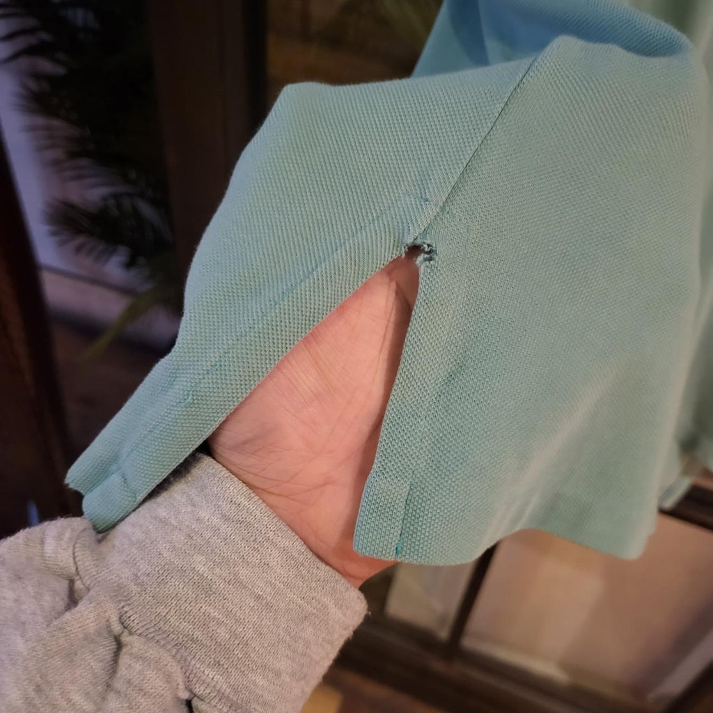 POL129P - Vintage Ralph Lauren pastel blue Polo Shirt Short Sleeve collared button up top #Y2K #preppy #chiefkeef #golf #oldmoney