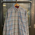 1224E80-P - Vintage Tommy Hilfiger Blue Navy Patterned Checked Shirt longsleeve collared button up #Y2K #preppy #chiefkeef #preppy #oldmoney