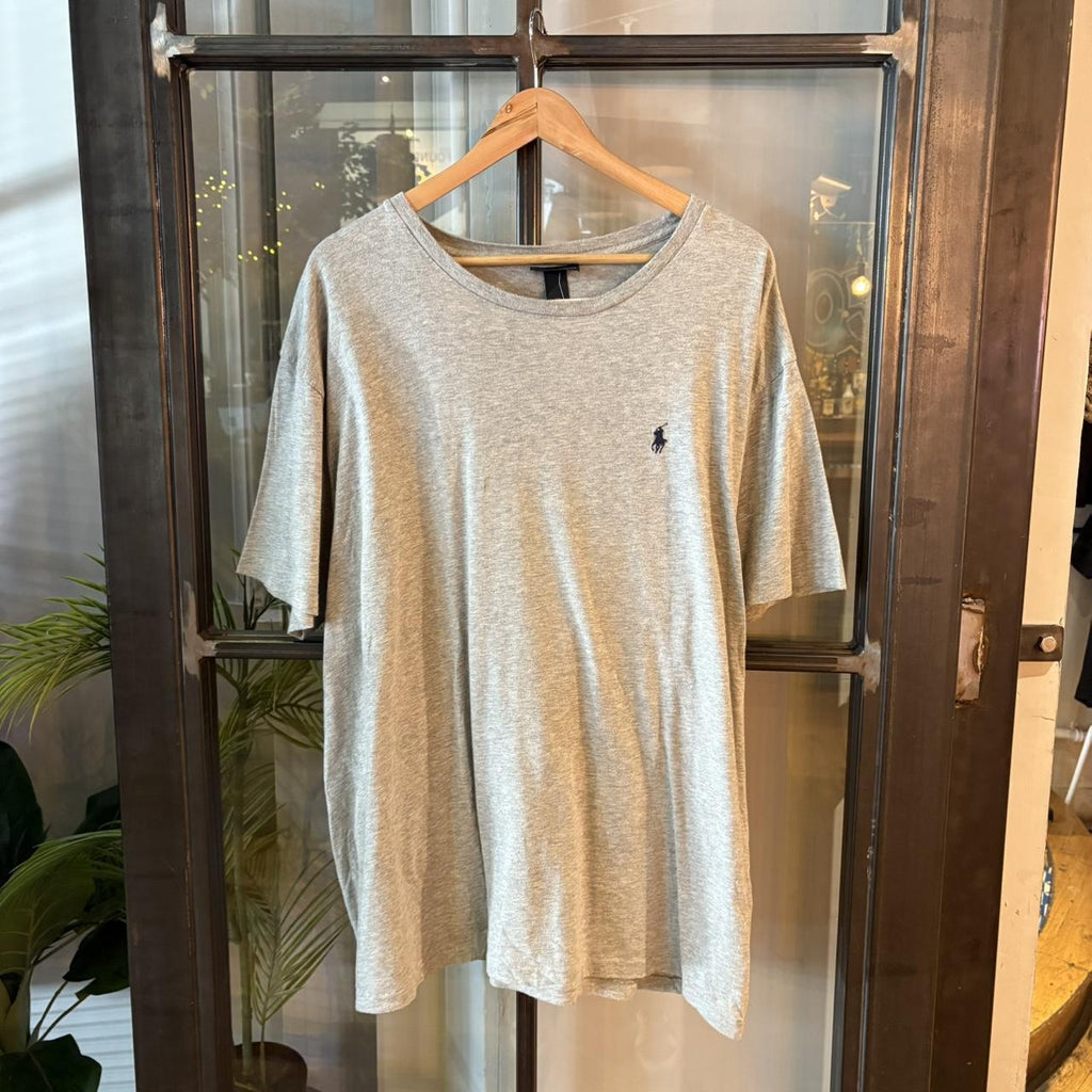 1224G97 - Vintage Retro Essential Grey Polo Ralph Lauren Top Tee T-shirt #90s #preppy #top #oldmoney #ralphlauren