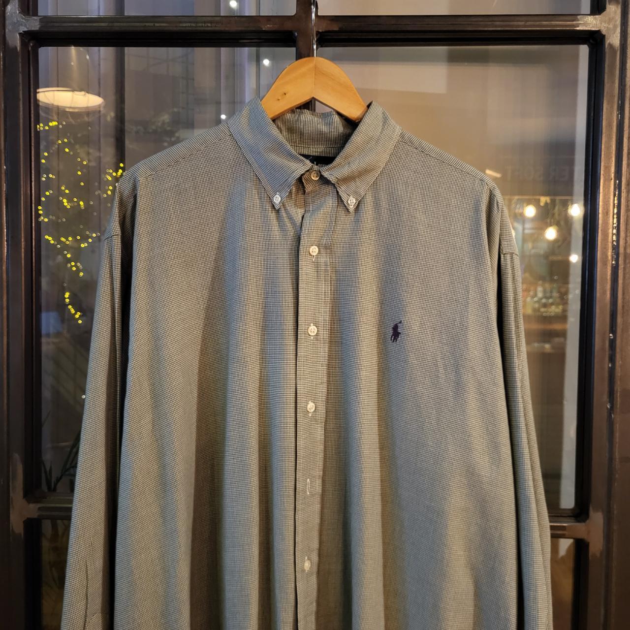 1224E27 - Vintage Ralph Lauren Green Checkered Button Up Shirt longsleeve collared top #Y2K #preppy #smartcasual #golf #oldmoney