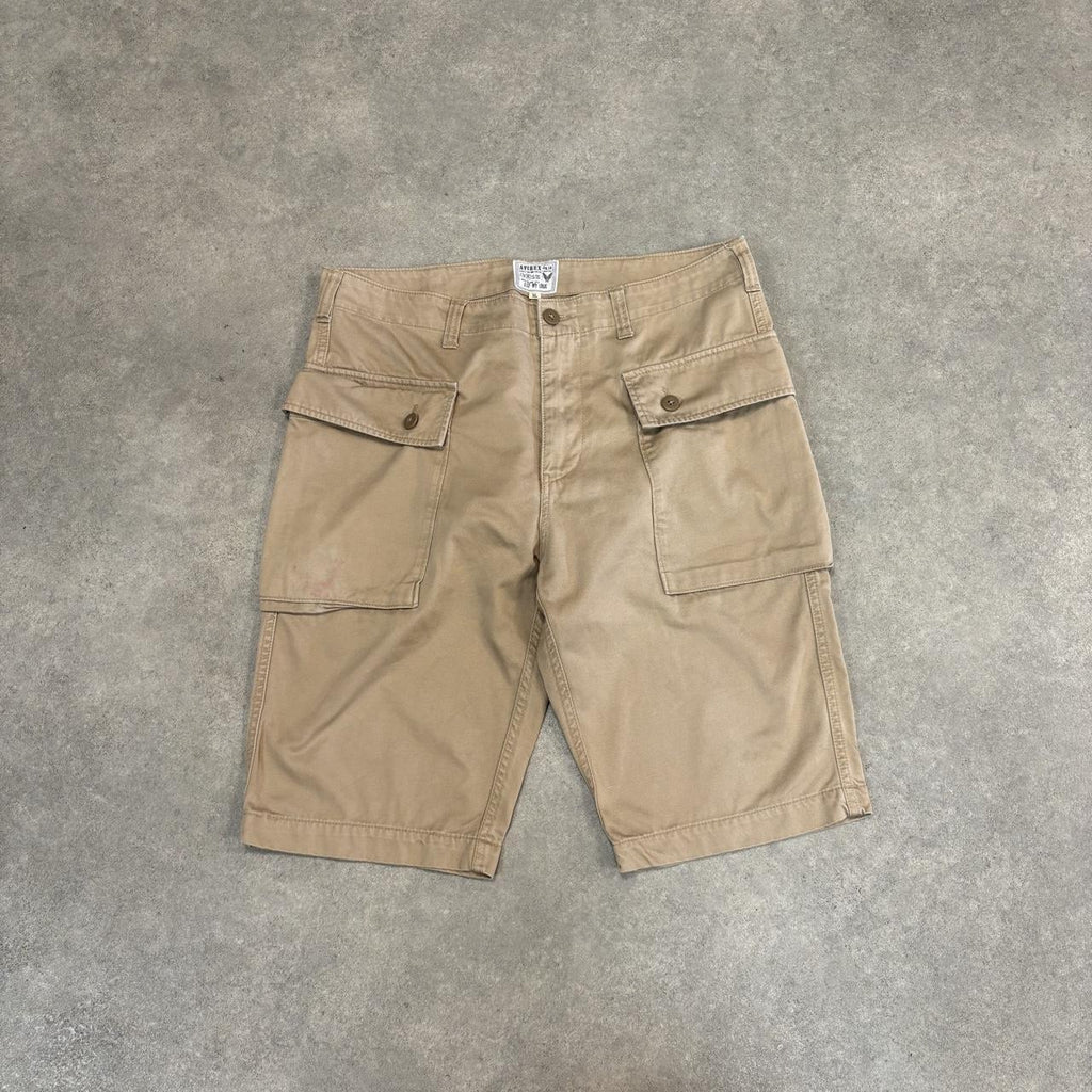 Vintage Avirex Jorts Mens 34” Cargo Multi Pocket Shorts Army Utility Baggy Wide Leg Skate Surf Hip Hop 00s Y2K