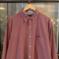 RLS206F - Vintage Ralph Lauren Chaps Red Striped Longsleeve collared button up polo shirt top #Y2K #preppy #chiefkeef #smartcasual #oldmoney