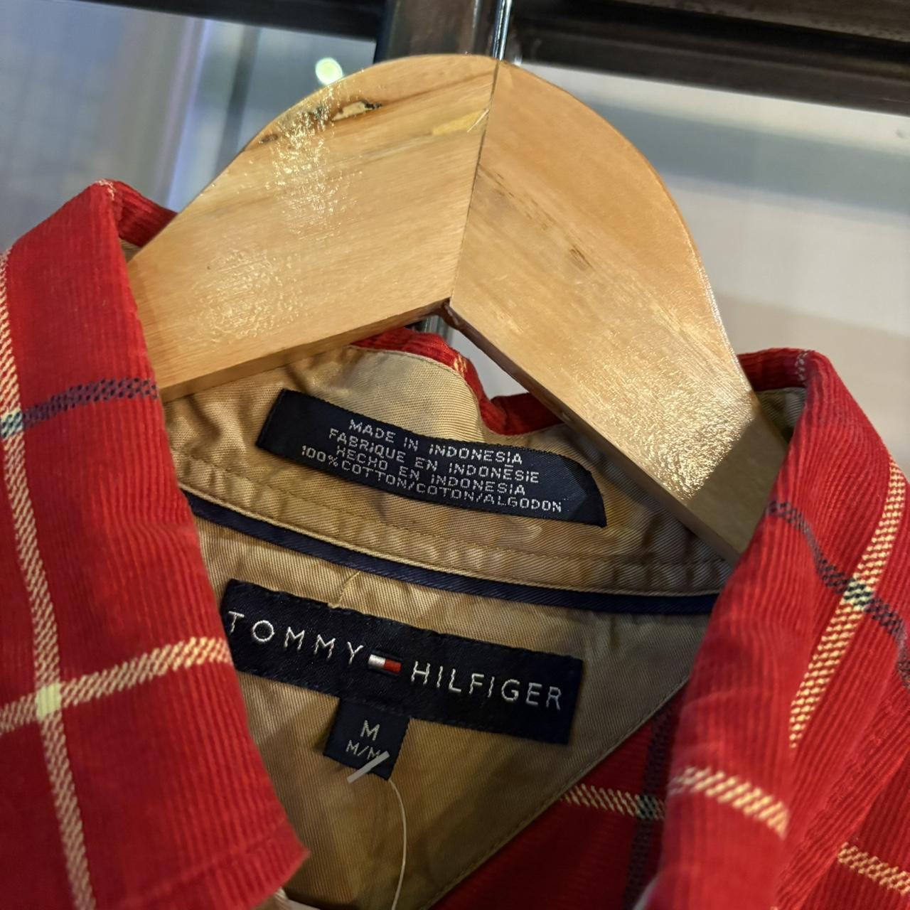 1224E30 - Vintage Tommy Red Corduroy Checked Shirt Short Sleeve collared button up #Y2K #preppy #chiefkeef #preppy #oldmoney
