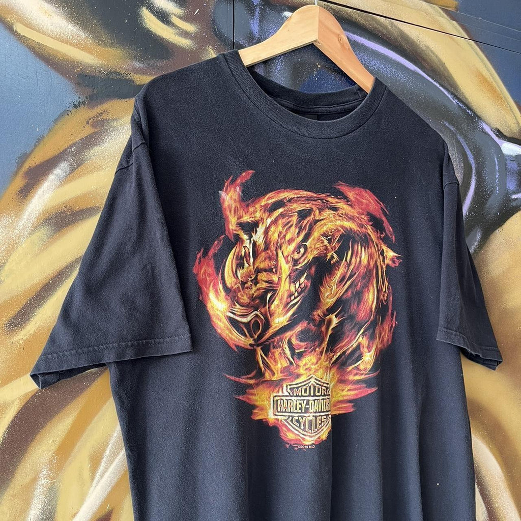 Harley Davidson Flame Hog Graphic Tee
