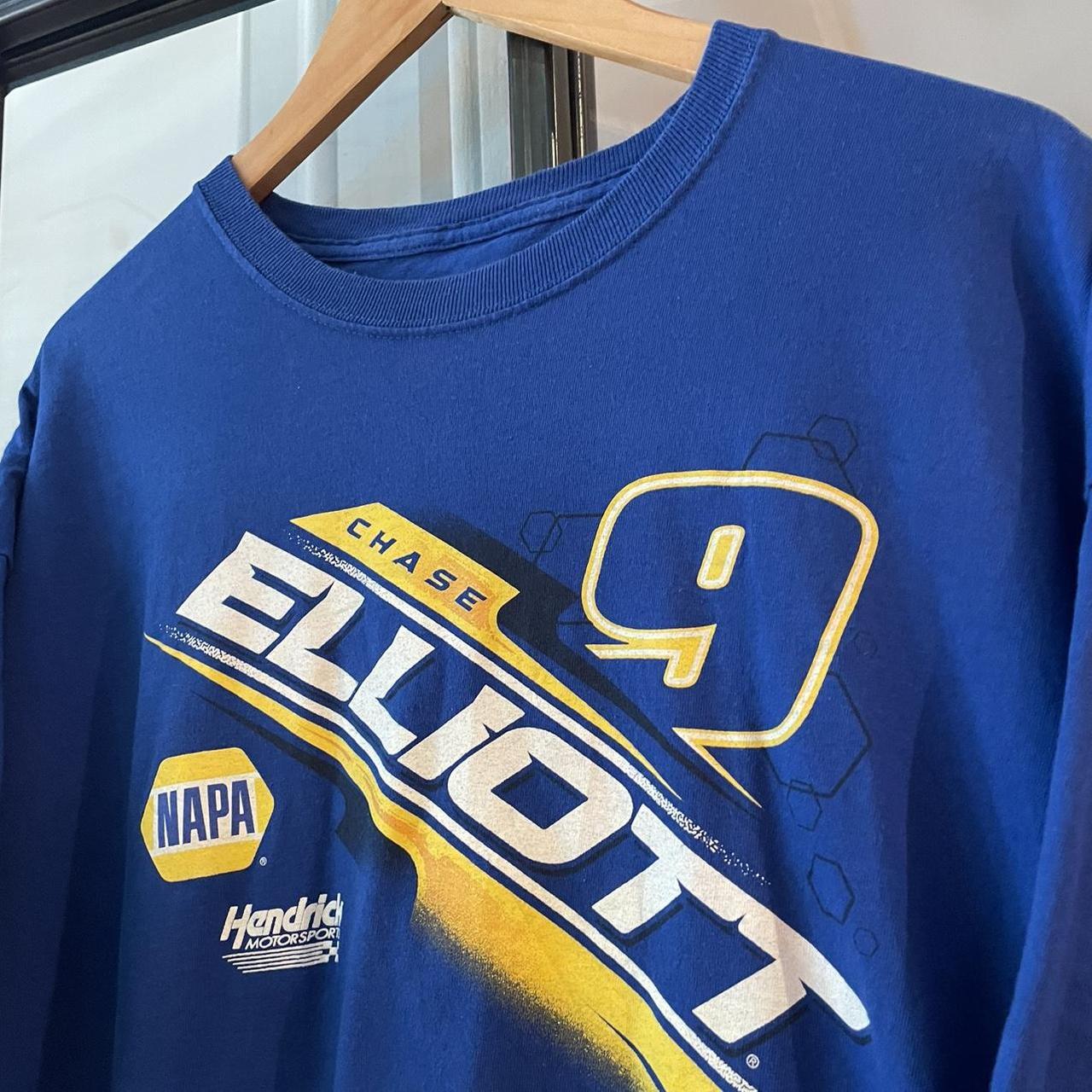 TEE00DF - Vintage Retro Essential Blue Nascar Chase Elliot 9 Napa Chevrolet Graphic Print Top Tee T-shirt #90s #graphic #nascar #racing #racer