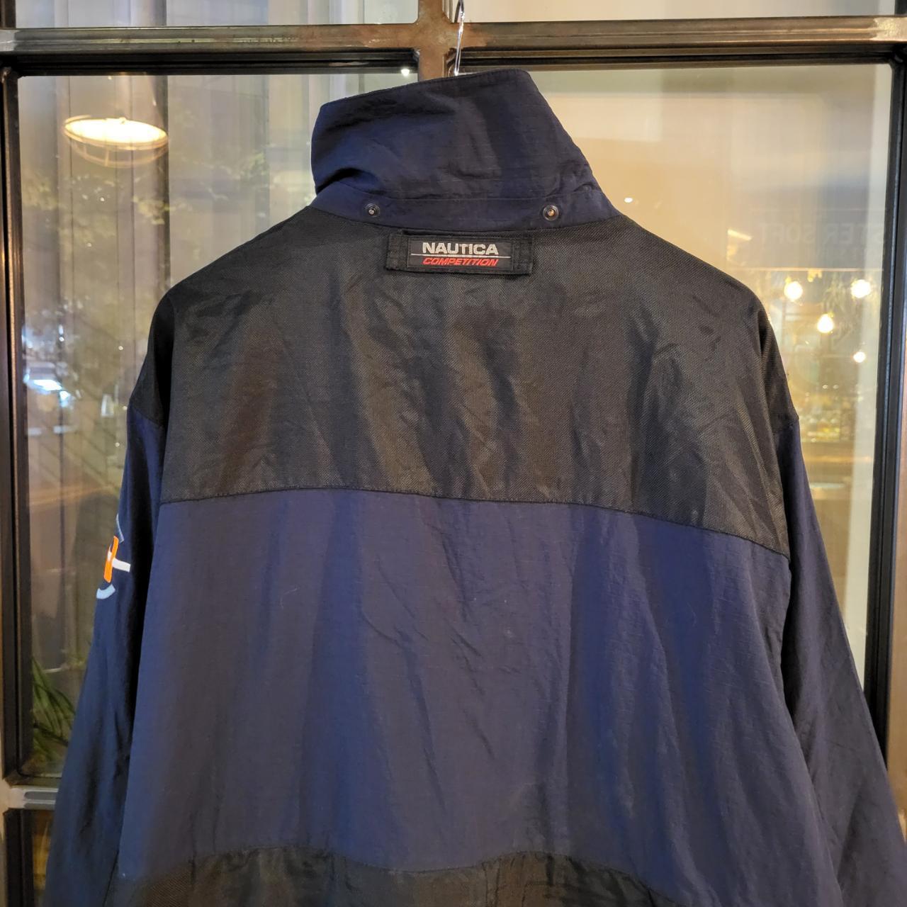 WDB023 - Vintage Retro Essential Nautica Competition Navy Black Windbreaker 1/4 quarter zip zip up Jacket