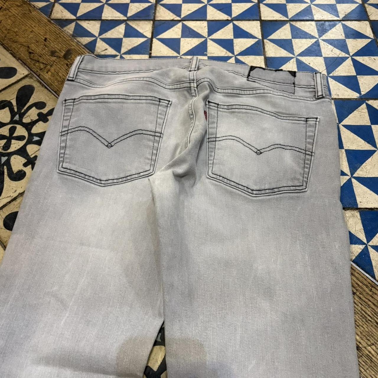 BR1209NO-F - Vintage retro essential  Levi’s Straight Leg Light Grey Wash Denim Jeans Trousers pants #denim #levis #jeans #skater