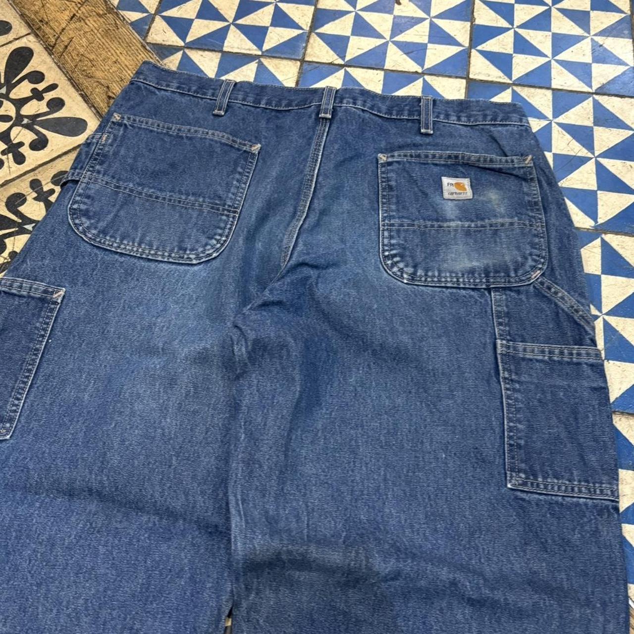 BR2306NL-F - Vintage retro essential  Carhartt Straight Leg Blue Wash Denim Carpenter Jeans Trousers pants #denim #carhartt #jeans #straightleg #skater