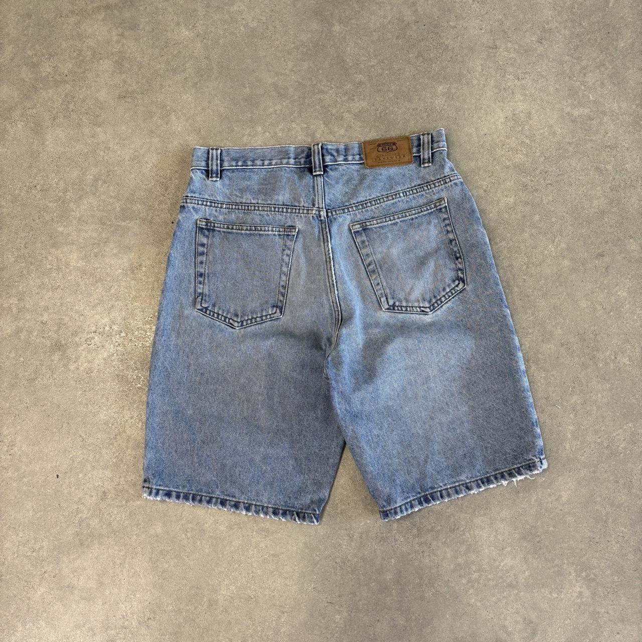 Vintage Route 66 Jorts Mens 32” Light Blue Wash Denim Jean Shorts Baggy Wide Leg Skate Surf Hip Hop 00s Y2K