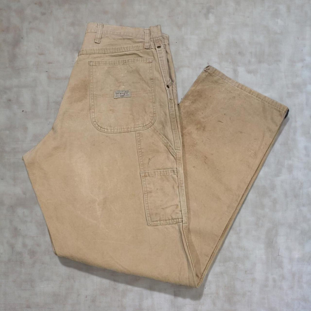 TRW0004 - American Vintage retro essential mens adult Wrangler Baggy Overszied Trousers pants jeans with embroidered embroidery graphic patch carpenter casual workwear wide leg skate 90s Y2K style