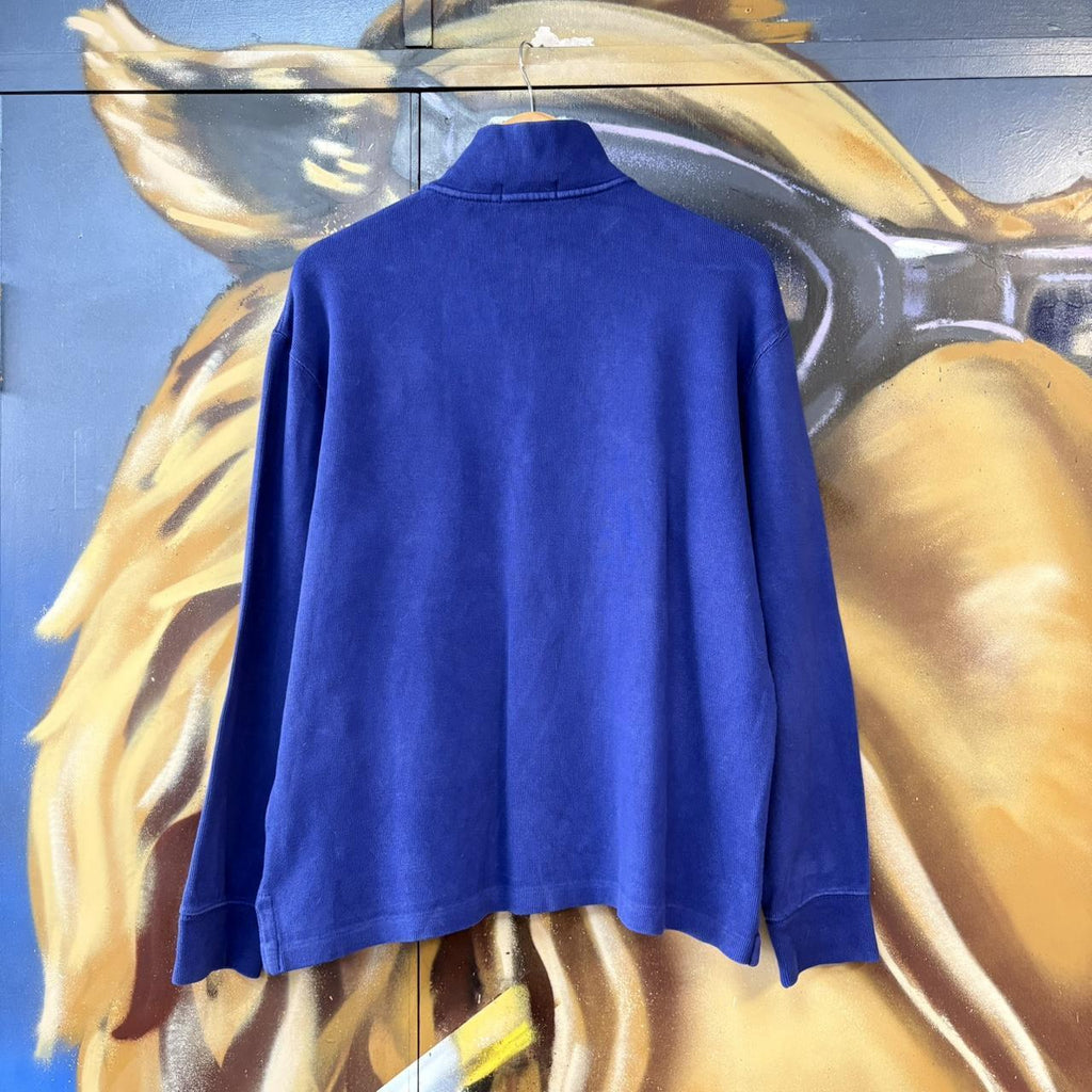 BR1602BO-U - Vintage Ralph Lauren Blue Polo Ralph Lauren 1/4 quarter zip up Sweatshirt jumper fleece top #Y2K #preppy #quarterzip #smartcasual #oldmoney