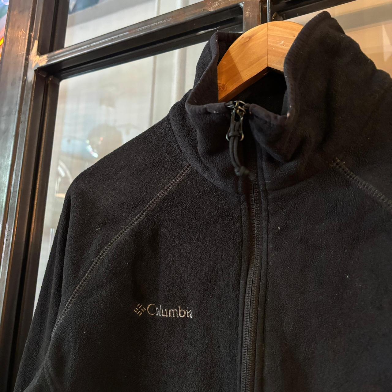 SWT625F - Vintage retro essential Black Columbia full zip up outdoor sweatshirt fleece jacket #pullover #outdoor #expedition #hike #gorpcore