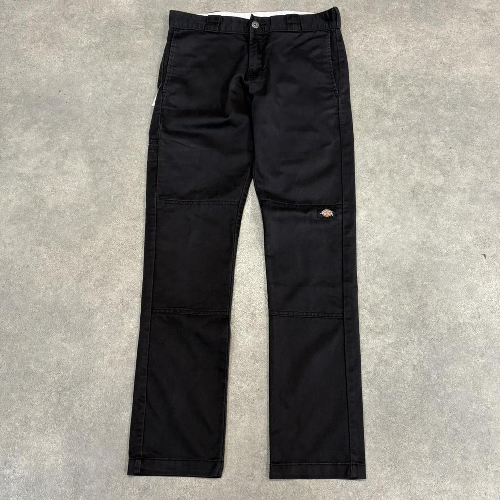 BR1912ZQ-U - Vintage retro essential Black Dickies Skinny Straight Double Knee Trousers pants casual workwear #skater #utility #doubleknee #skinnystraight #dickies