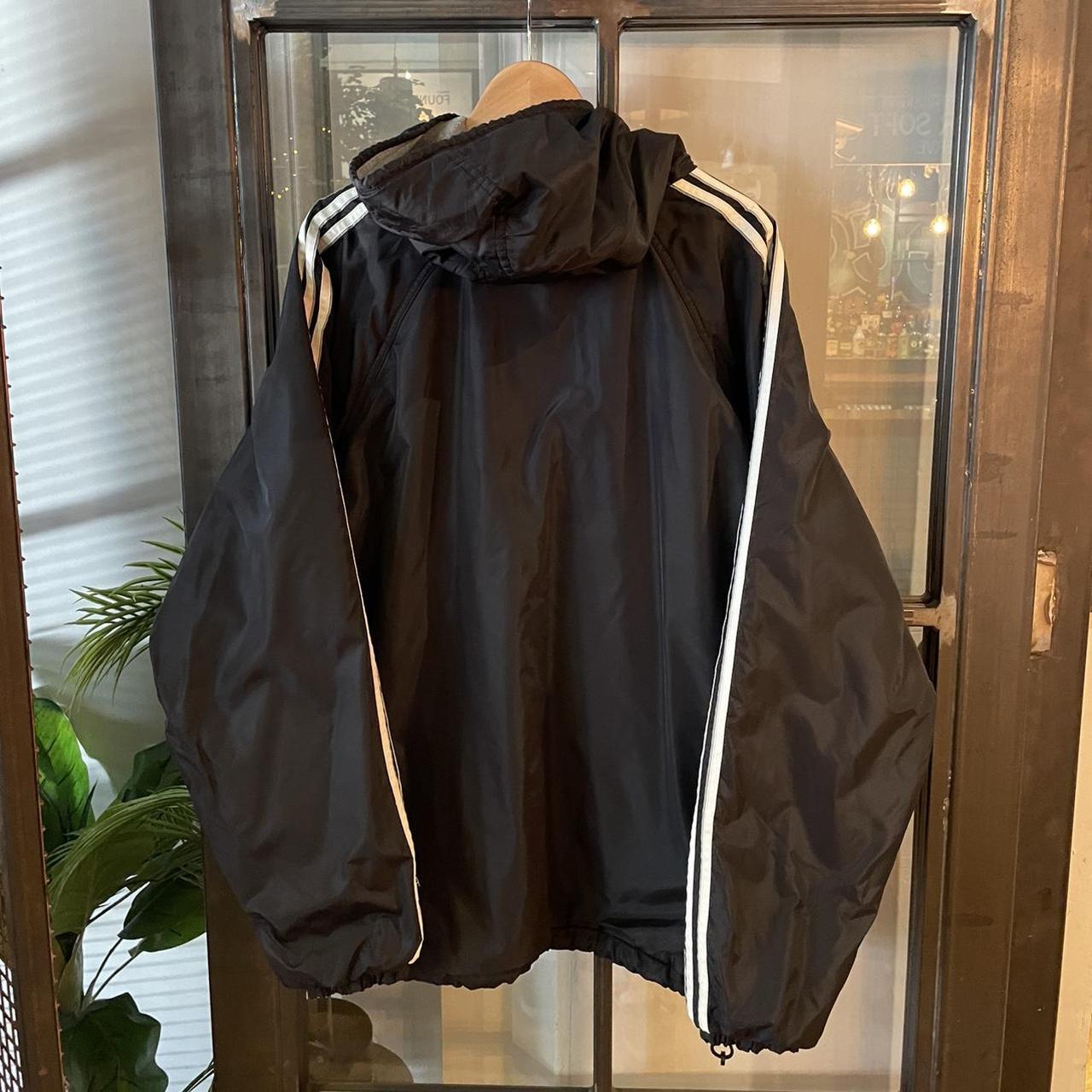 JCF000-U - Vintage essential adidas grey reversible full zip jacket coat sweatshirt lining and windbreaker reverse #adidas #3stripes #reversible #jacket #fullzip