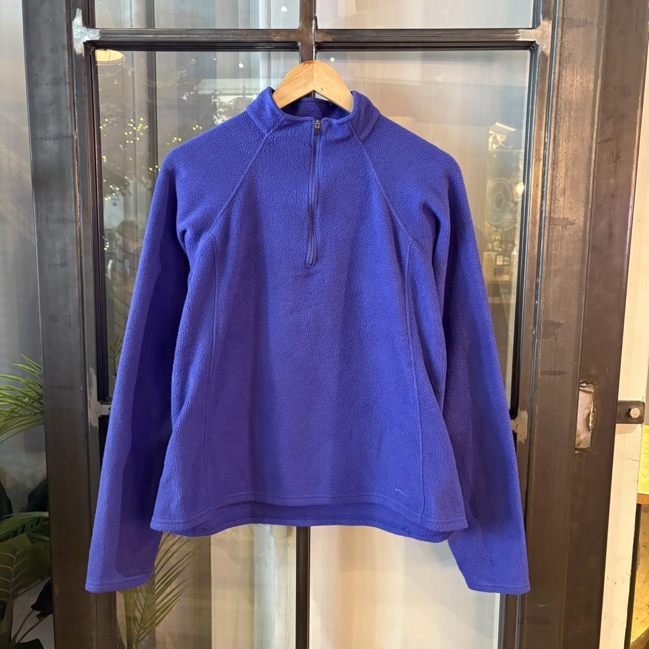 SWT578F - Vintage retro essential Blue Patagonia Capilene full zip up outdoor Base layer fleece #patagonia #baselayer #expedition #hike #gorpcore