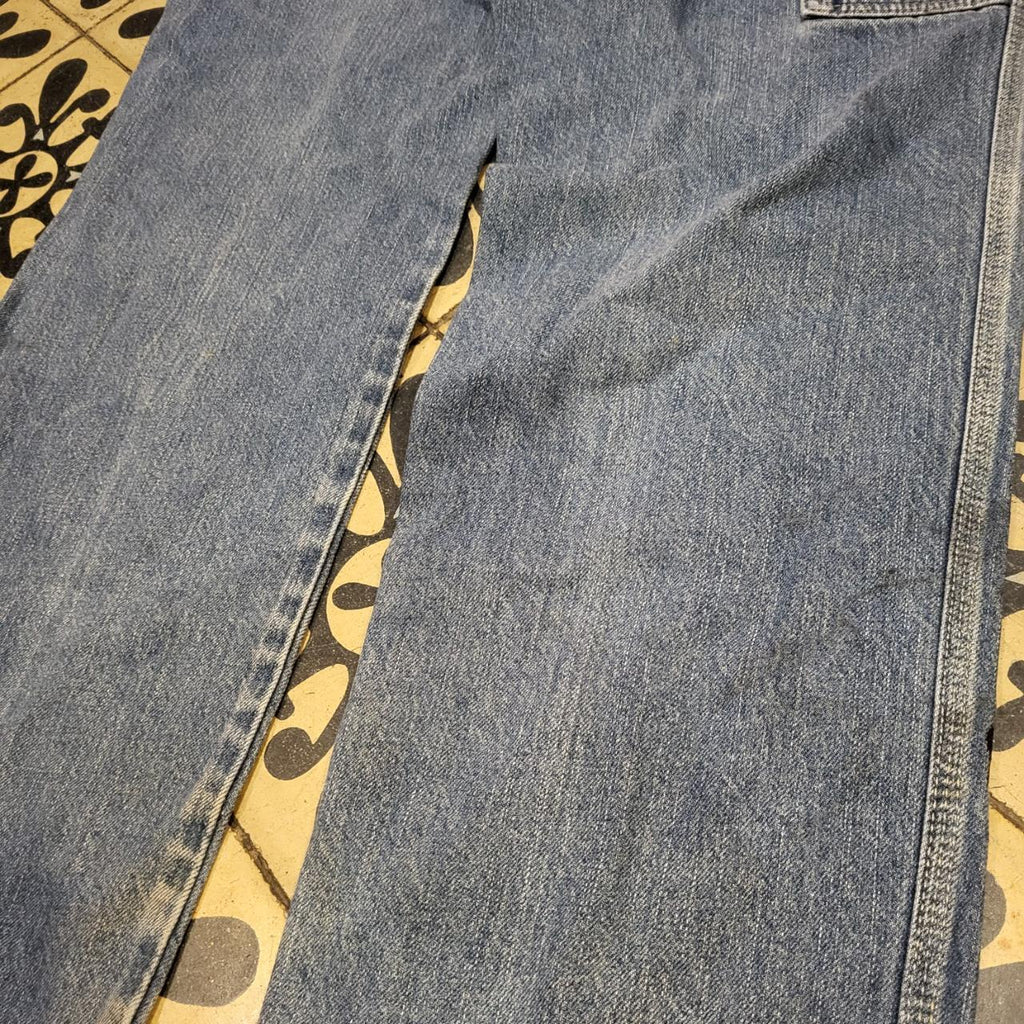 JNS214BR - Vintage retro essential Dickies Carpenter Blue Wash Denim Jeans Trousers pants #denim #dickies #carpenter #denimjeans #skater