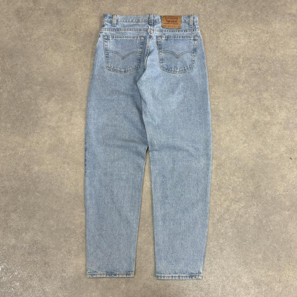 Vintage Levis 550 Jeans Mens 33x32 Denim Blue Light Wash Trouser Relaxed Taper Western Cowboy USA