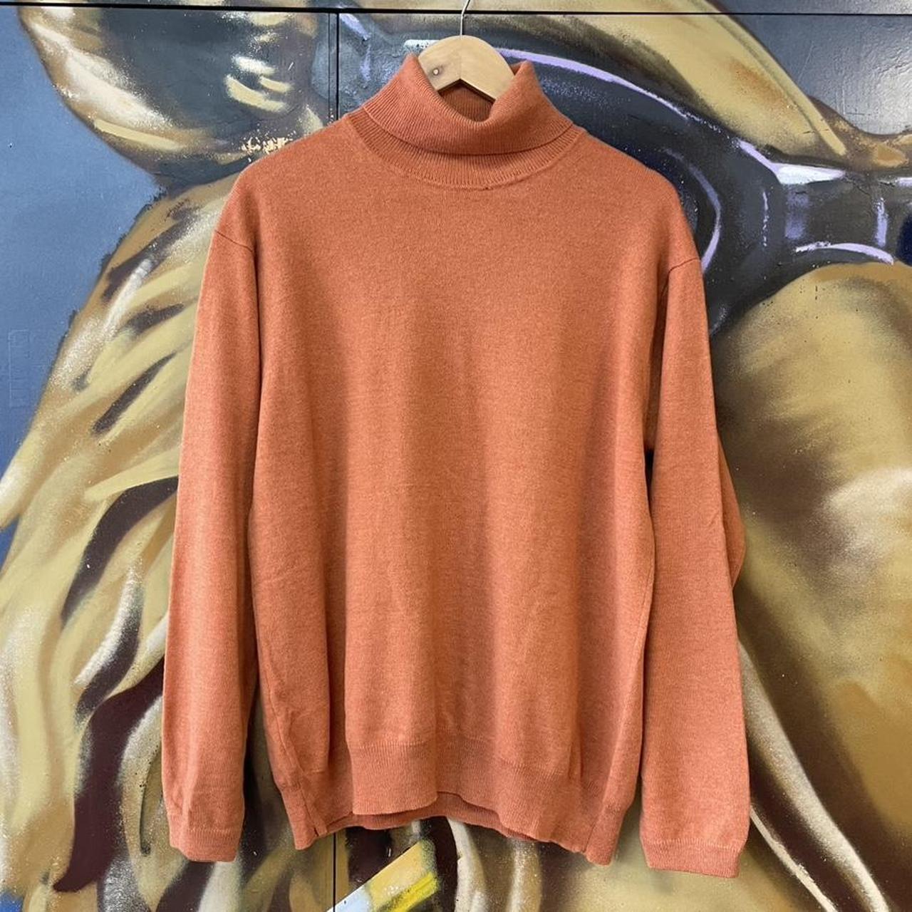 Italian Vintage Burnt Orange Roll Neck Cashmere Sweater