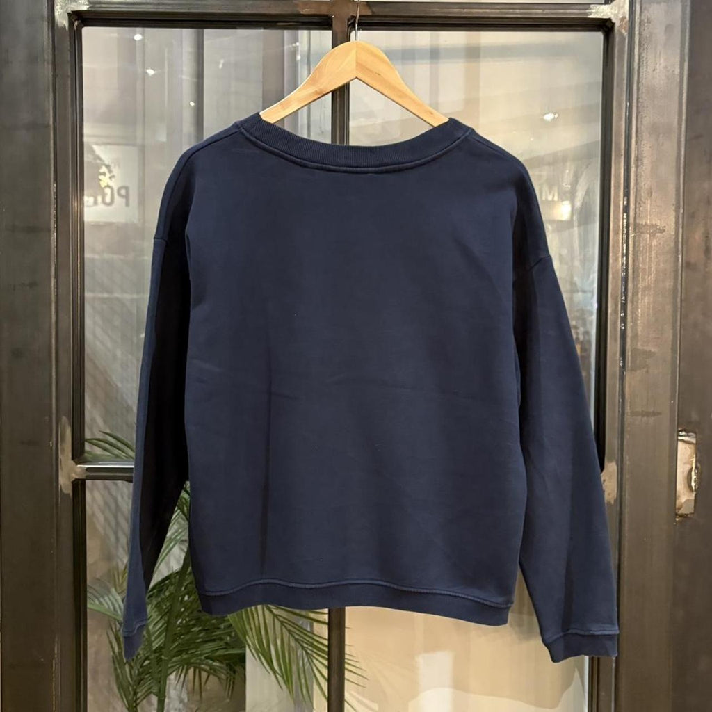 MA0406GC-P - Vintage Retro Essential Navy Naf Naf Mode De France Crewneck Jumper Sweatshirt with embroidered logo #90s #sportswear #essential #y2k #nafnaf